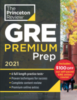 Princeton Review GRE Premium Prep, 2021 Princeton Review GRE Premium Prep, 2021: